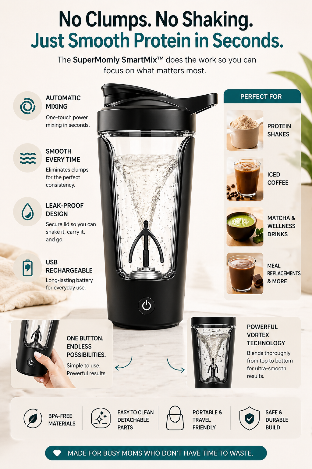 SuperMomly SmartMix™ Electric Shaker